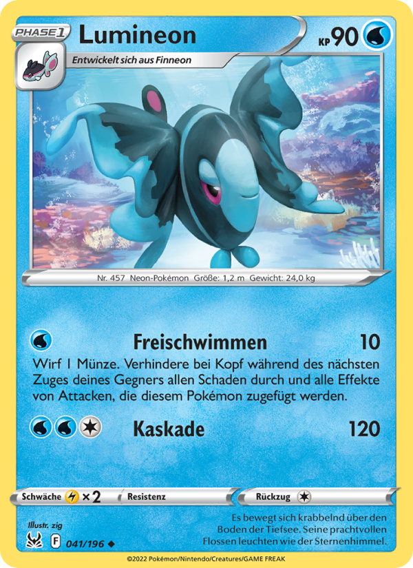 Lumineon 041 — Lost Origin (German Pokémon TCG card)