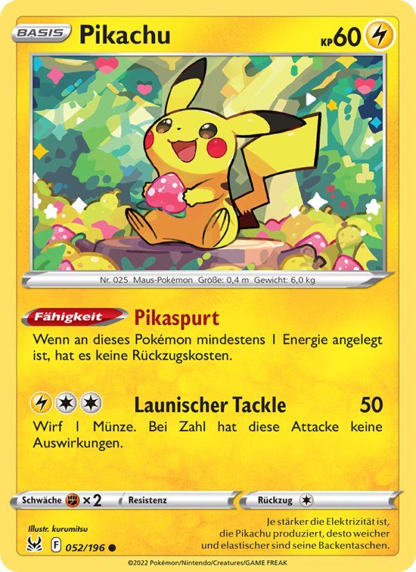 Pikachu 052 — Lost Origin (German Pokémon TCG card)