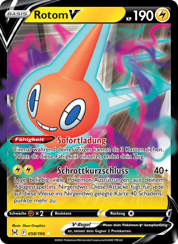 Rotom V 058 — Lost Origin (German Pokémon TCG card)