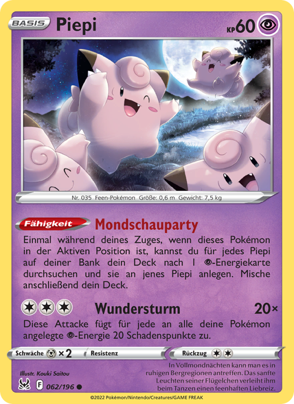Piepi 062 — Lost Origin (German Pokémon TCG card)