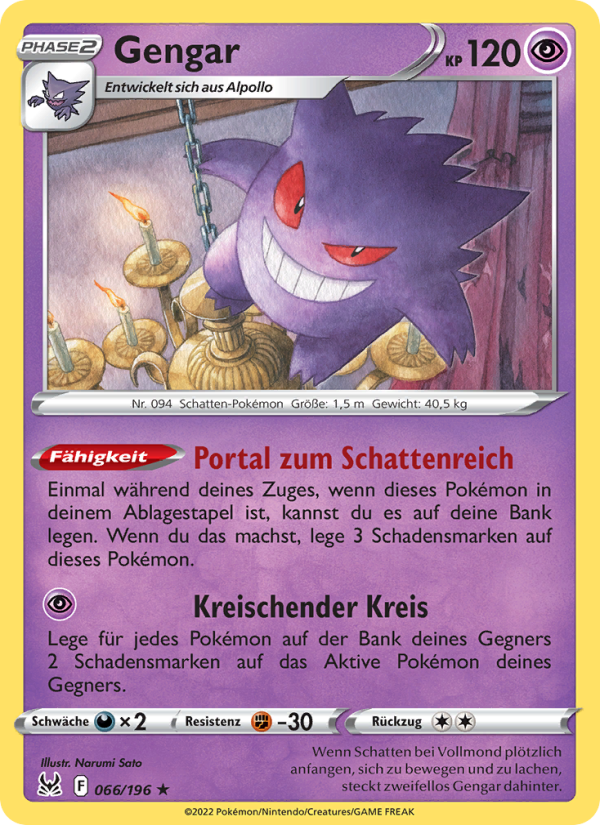 Gengar 066 — Lost Origin (German Pokémon TCG card)