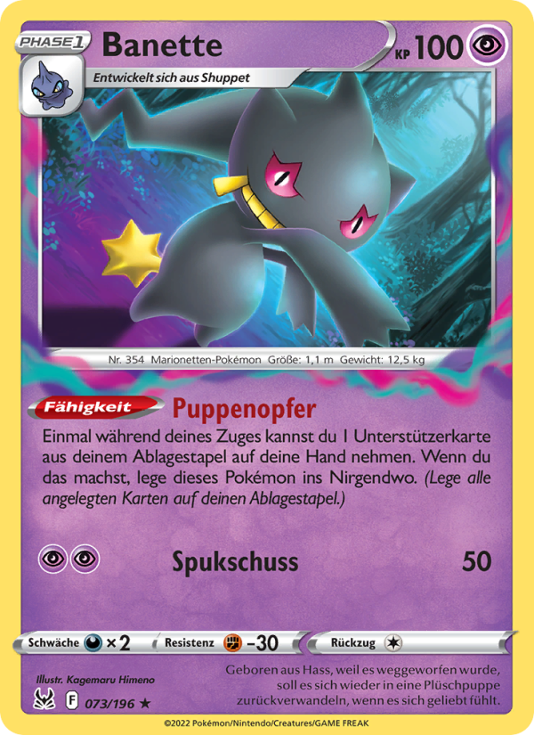 Banette 073 — Lost Origin (German Pokémon TCG card)