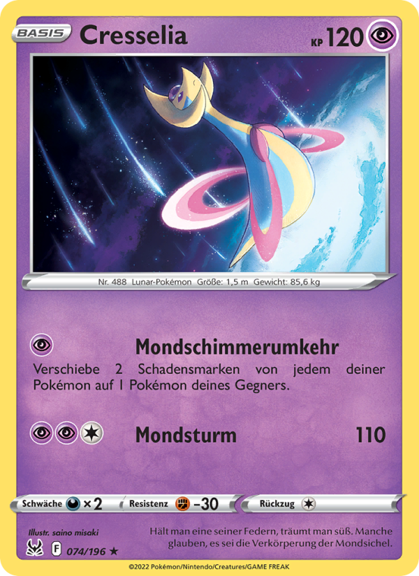 Cresselia 074 — Lost Origin (German Pokémon TCG card)