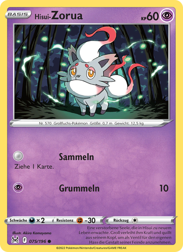 Hisui-Zorua 075 — Lost Origin (German Pokémon TCG card)