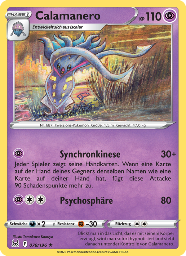 Calamanero 078 — Lost Origin (German Pokémon TCG card)
