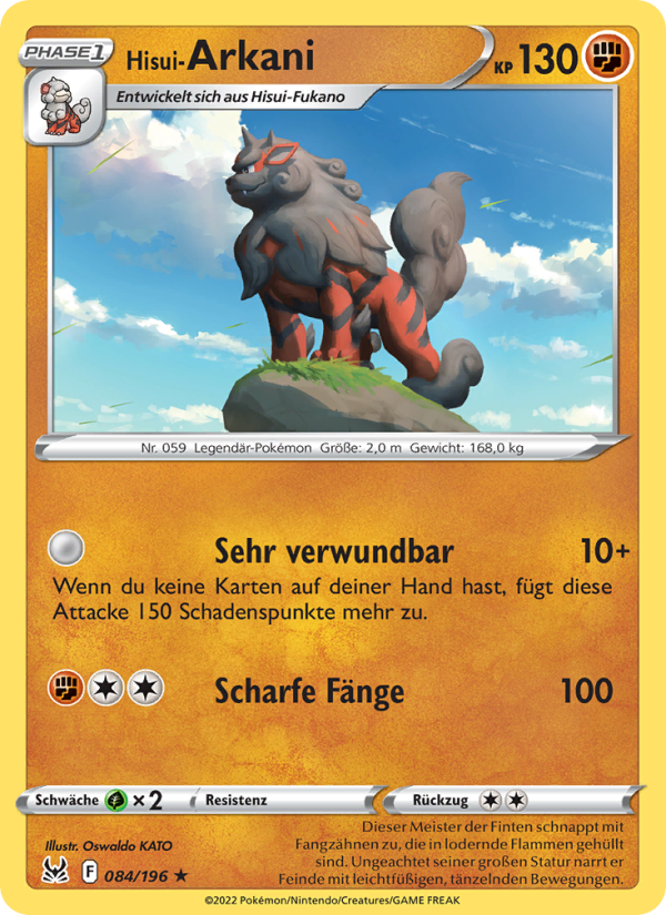 Hisui-Arkani 084 — Lost Origin (German Pokémon TCG card)
