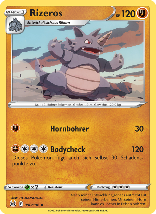 Rizeros 090 — Lost Origin (German Pokémon TCG card)