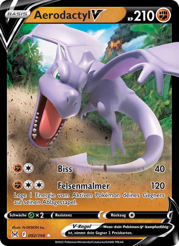 Aerodactyl V 092 — Lost Origin (German Pokémon TCG card)