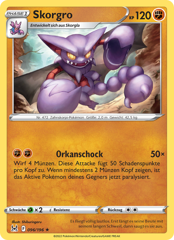 Skorgro 096 — Lost Origin (German Pokémon TCG card)