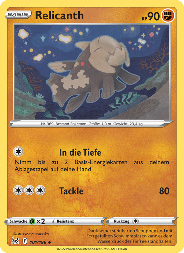 Relicanth 101 — Lost Origin (German Pokémon TCG card)
