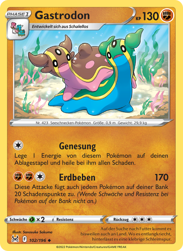 Gastrodon 102 — Lost Origin (German Pokémon TCG card)
