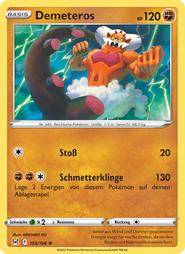 Demeteros 105 — Lost Origin (German Pokémon TCG card)