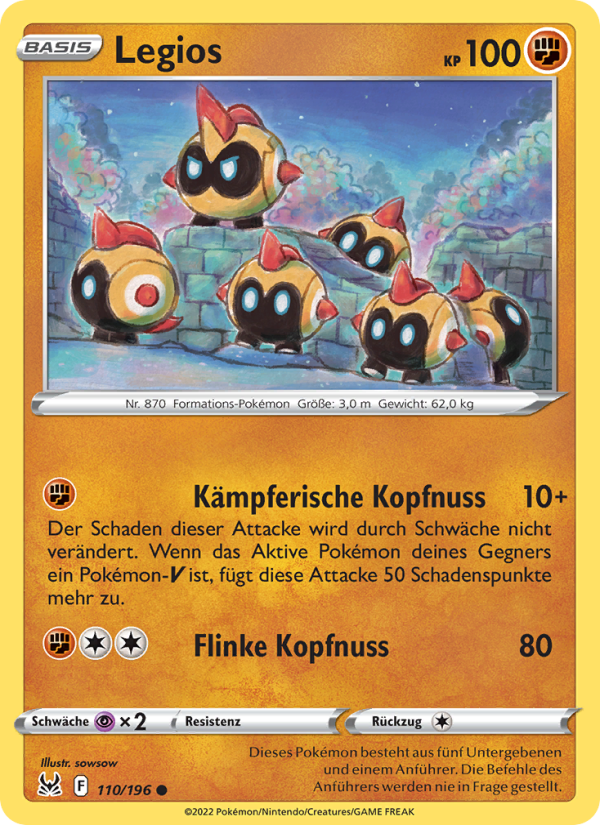 Legios 110 — Lost Origin (German Pokémon TCG card)