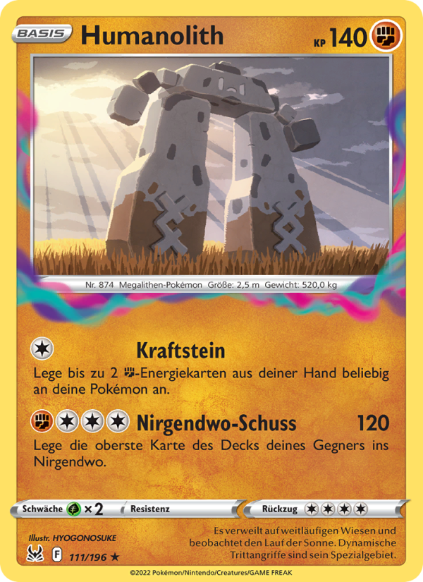 Humanolith 111 — Lost Origin (German Pokémon TCG card)