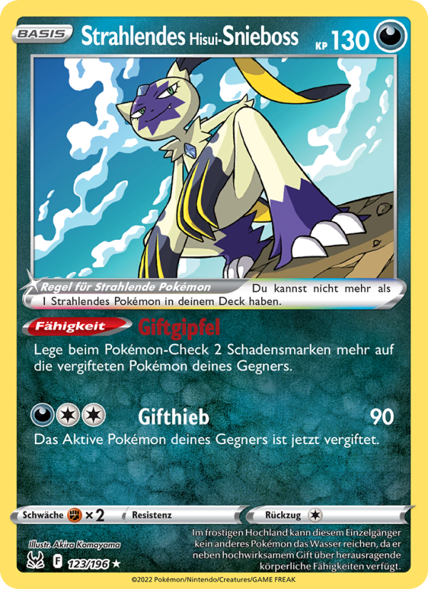 Strahlendes Hisui-Snieboss 123 — Lost Origin (German Pokémon TCG card)