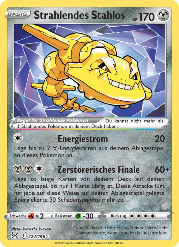 Strahlendes Stahlos 124 — Lost Origin (German Pokémon TCG card)
