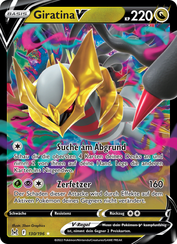 Giratina V 130 — Lost Origin (German Pokémon TCG card)