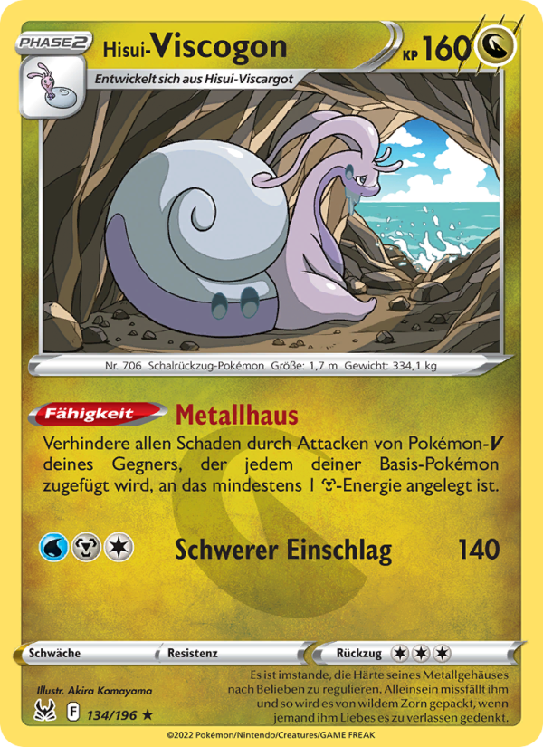 Hisui Viscogon 134 — Lost Origin (German Pokémon TCG card)