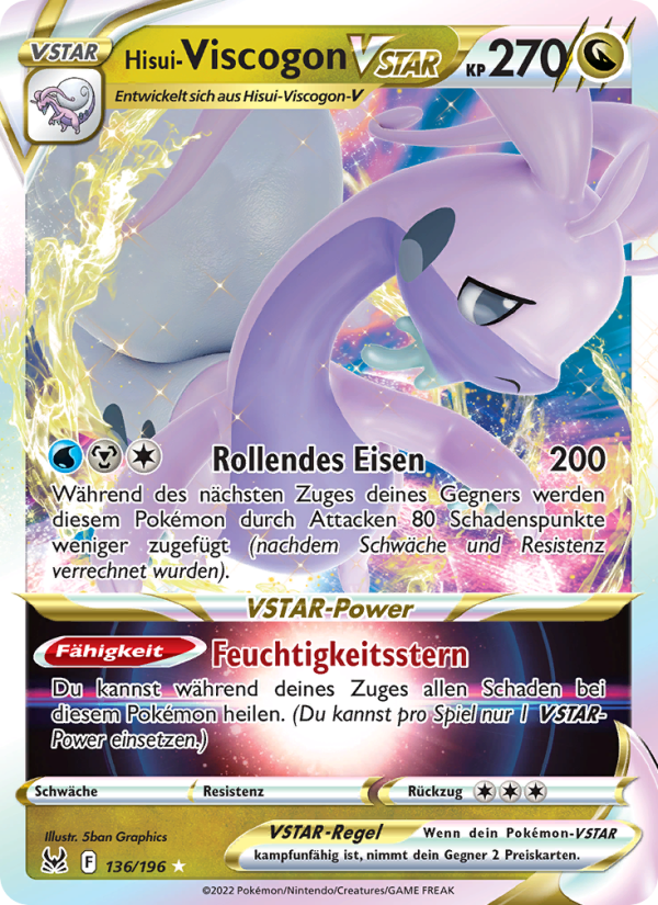 Hisui Viscogon-VSTAR 136 — Lost Origin (German Pokémon TCG card)