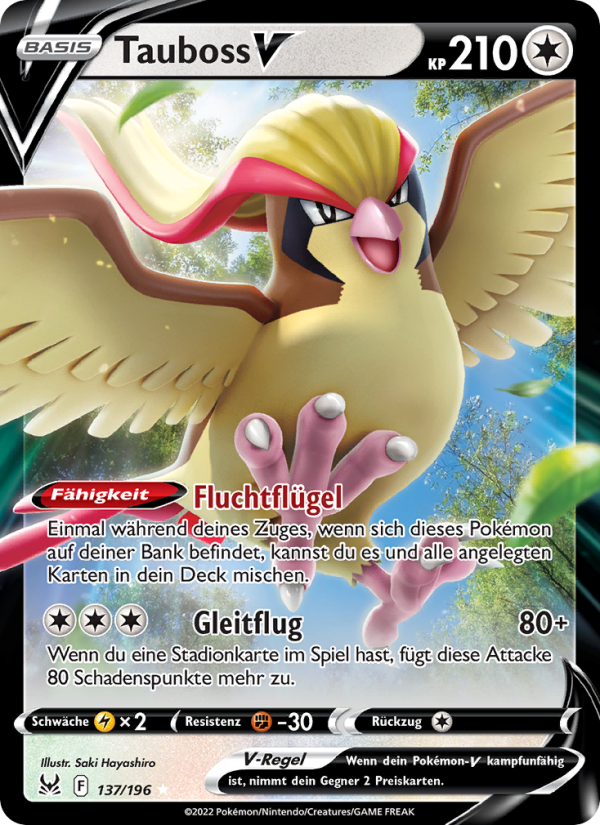 Tauboss V 137 — Lost Origin (German Pokémon TCG card)