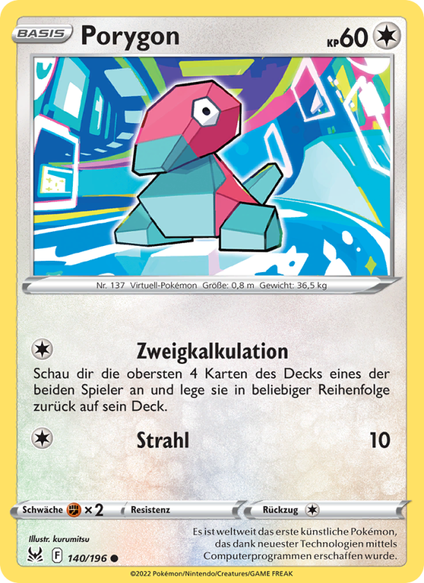Porygon 140 — Lost Origin (German Pokémon TCG card)