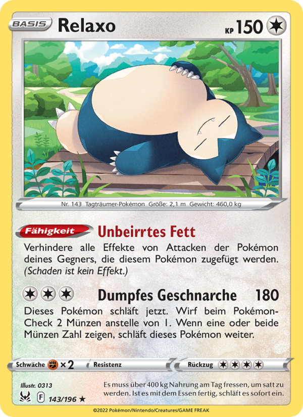 Relaxo 143 — Lost Origin (German Pokémon TCG card)