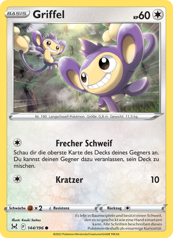 Griffel 144 — Lost Origin (German Pokémon TCG card)