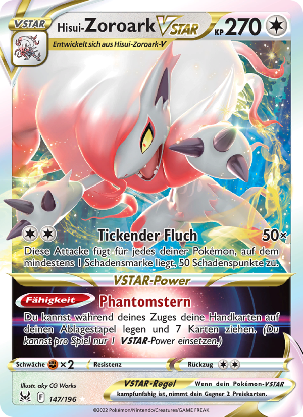 Hisui-Zoroark VSTAR 147 — Lost Origin (German Pokémon TCG card)