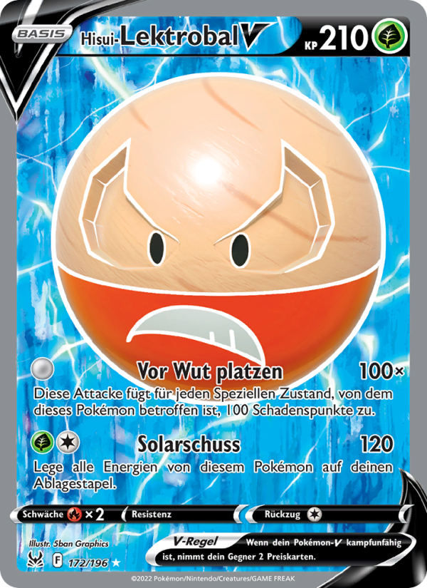 Hisui-Lektrobal V 172 — Lost Origin (German Pokémon TCG card)