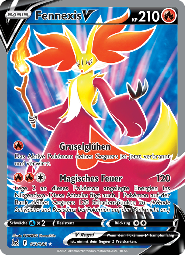 Fennexis V 173 — Lost Origin (German Pokémon TCG card)