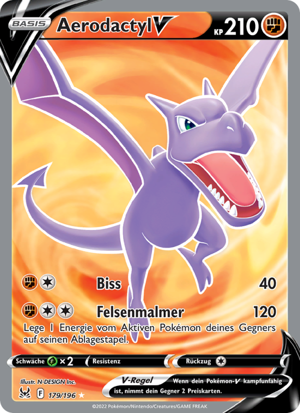 Aerodactyl V 179 — Lost Origin (German Pokémon TCG card)
