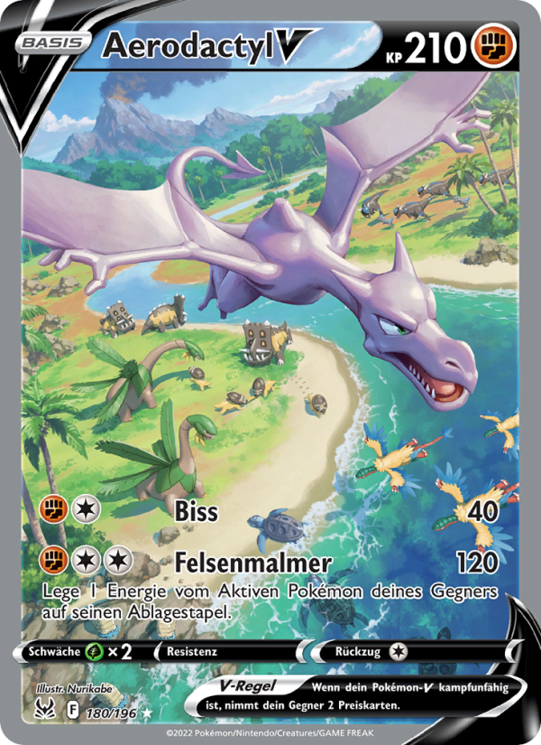Aerodactyl V 180 — Lost Origin (German Pokémon TCG card)