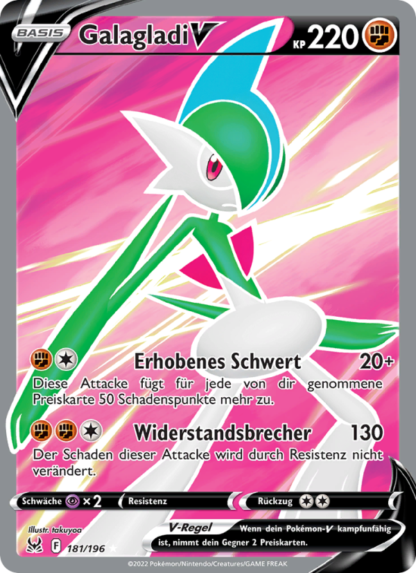 Galagladi V 181 — Lost Origin (German Pokémon TCG card)