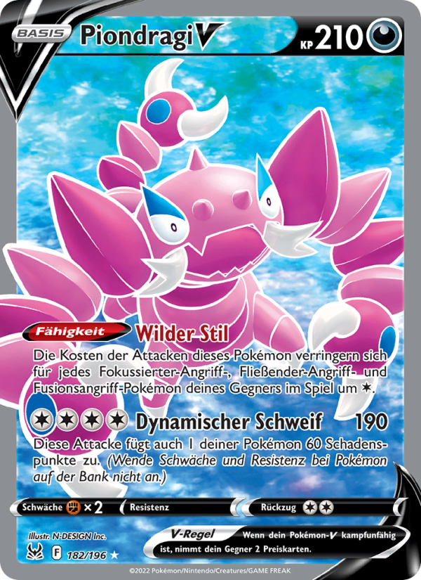 Piondragi V 182 — Lost Origin (German Pokémon TCG card)