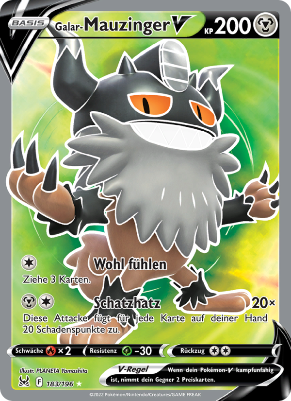 Galar-Mauzinger V 183 — Lost Origin (German Pokémon TCG card)