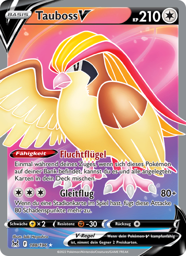 Tauboss V 188 — Lost Origin (German Pokémon TCG card)