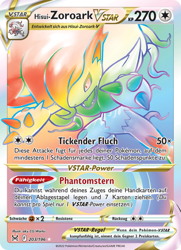 Hisui-Zoroark VSTAR 203 — Lost Origin (German Pokémon TCG card)