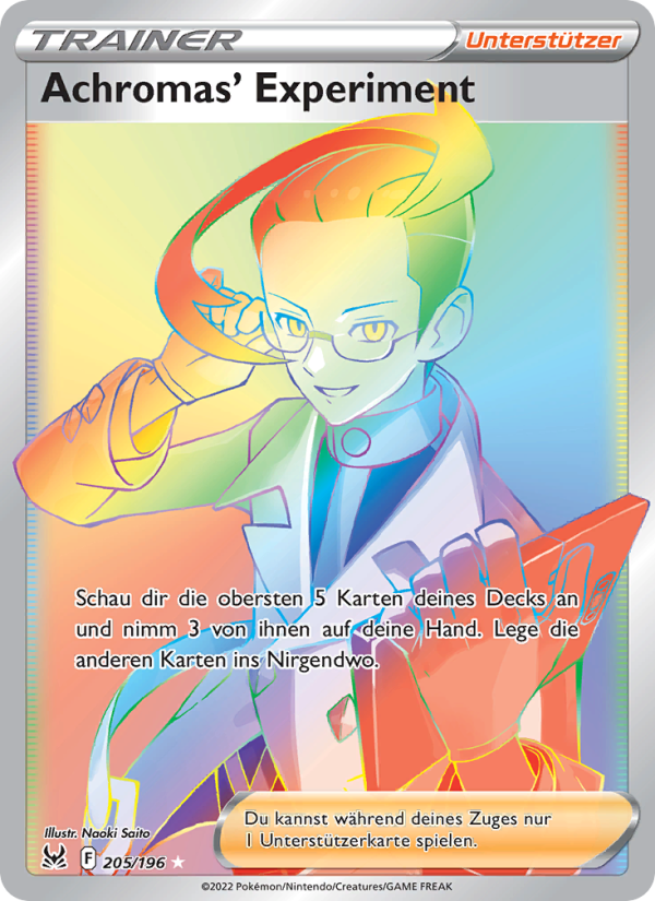 Achromas' Experiment 205 — Lost Origin (German Pokémon TCG card)