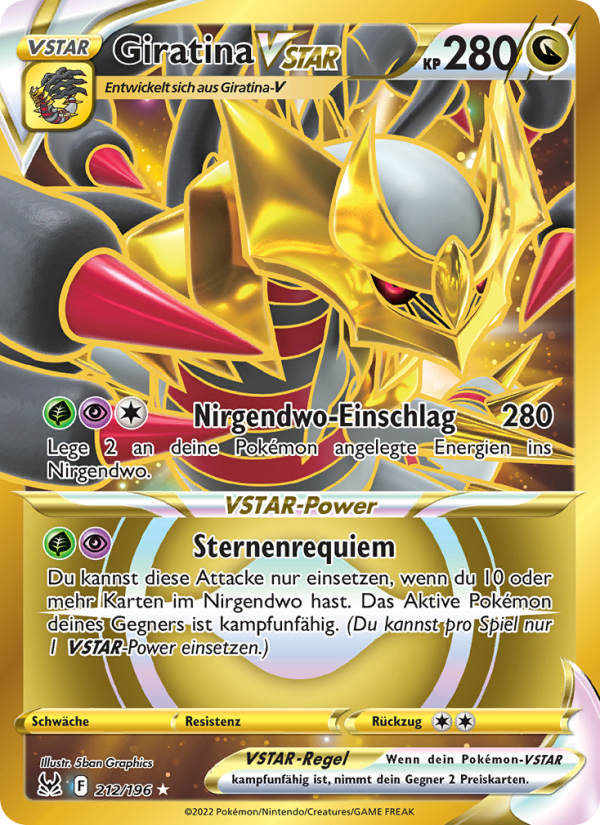Giratina VSTAR 212 — Lost Origin (German Pokémon TCG card)
