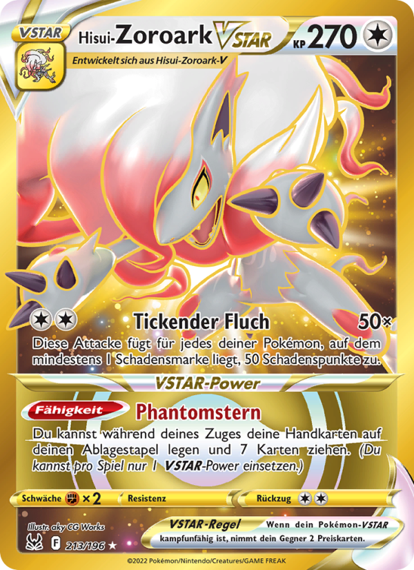 Hisui-Zoroark VSTAR 213 — Lost Origin (German Pokémon TCG card)
