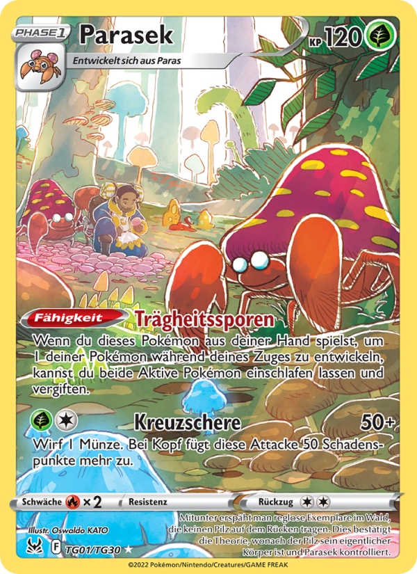 Parasek TG01 — Lost Origin (German Pokémon TCG card)