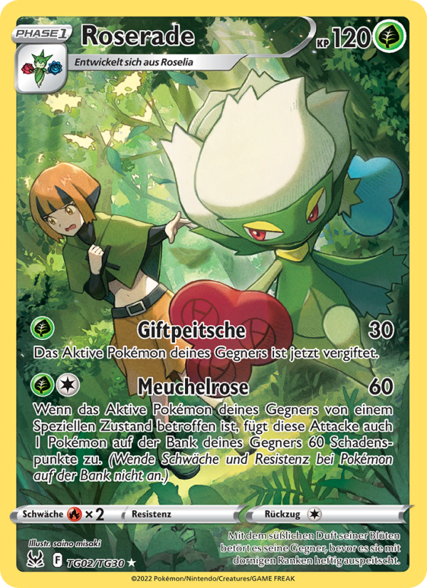 Roserade TG02 — Lost Origin (German Pokémon TCG card)