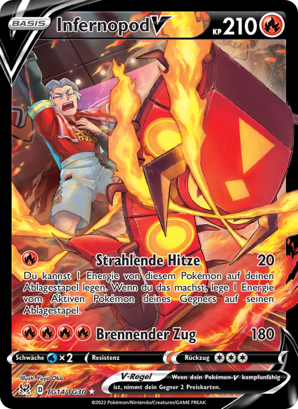Infernopod V TG14 — Lost Origin (German Pokémon TCG card)