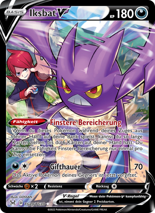 Iksbat V TG20 — Lost Origin (German Pokémon TCG card)