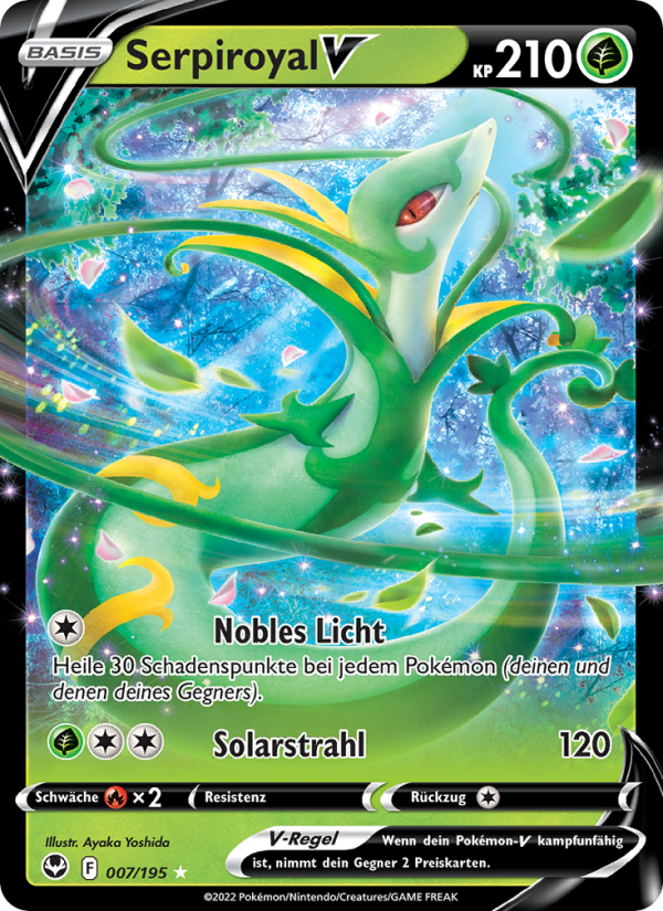 Serpiroyal V 007 — Silver Tempest (German Pokémon TCG card)