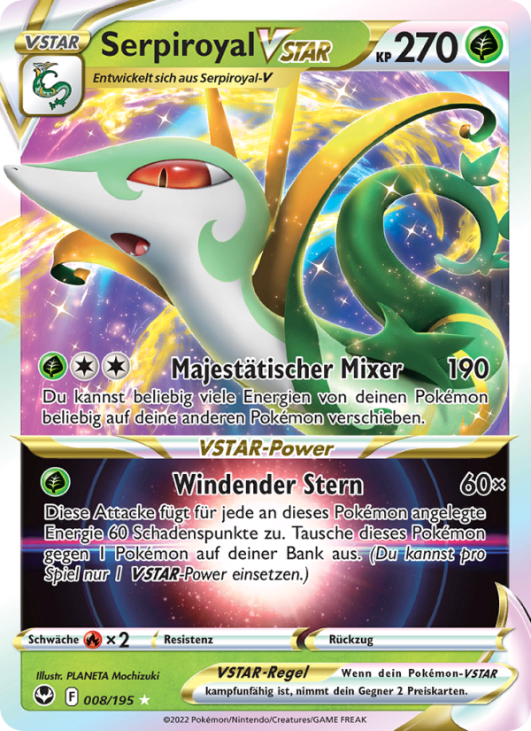 Serpiroyal VSTAR 008 — Silver Tempest (German Pokémon TCG card)