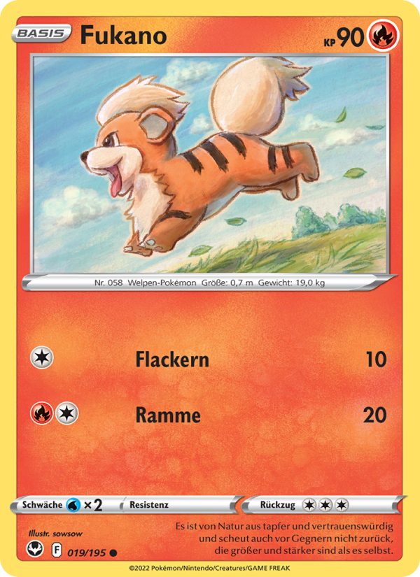 Fukano 019 — Silver Tempest (German Pokémon TCG card)