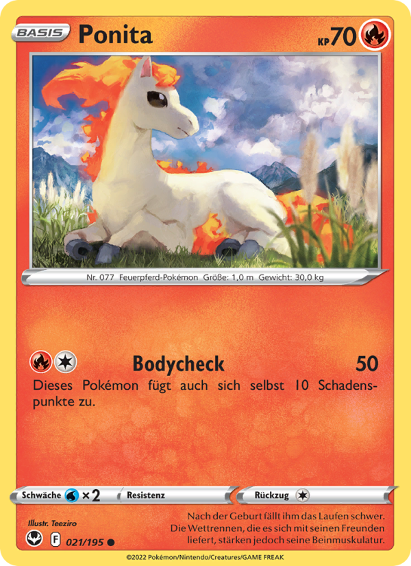 Ponita 021 — Silver Tempest (German Pokémon TCG card)
