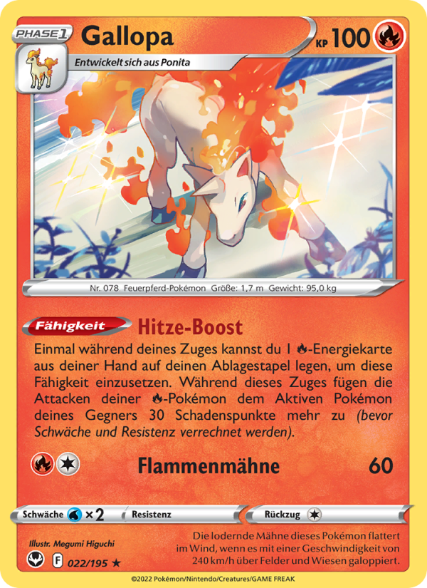 Gallopa 022 — Silver Tempest (German Pokémon TCG card)