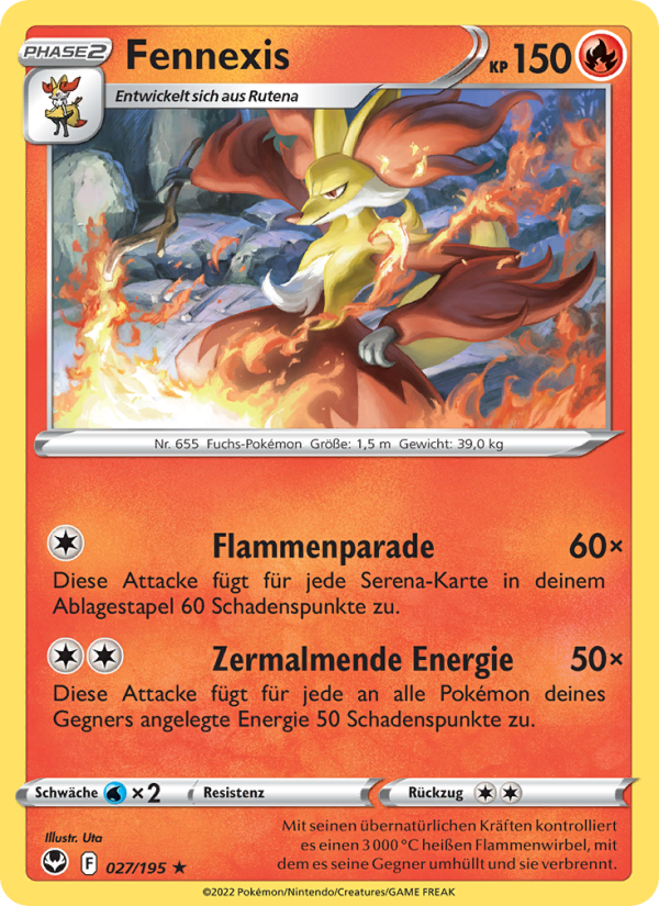 Fennexis 027 — Silver Tempest (German Pokémon TCG card)
